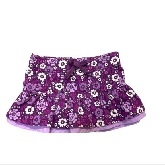 Carter’s Purple Floral Corduroy Ruffle Skirt Baby Size 12 Months - Picture 3 of 8